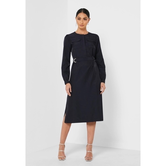 Ted Baker Aminna Belted Long Sleeve Dress in Navy Blue Sz. XXS Sz. 00  - BNWT - Picture 2 of 12